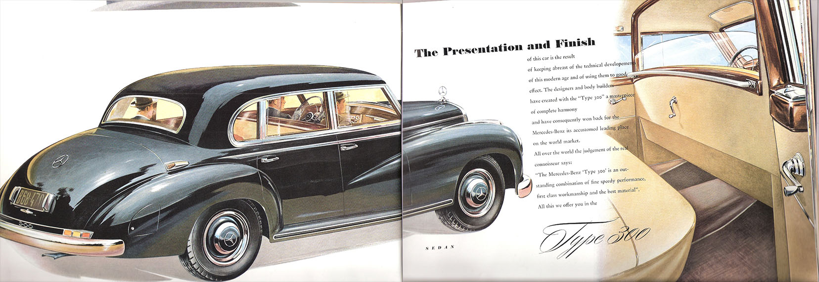 1952 Mercedes 300 W186 Sales Advertising Original 50's Classic Car Ad